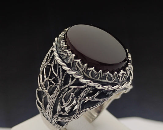 Original Yemeni Aqeeq Agate Stone Men Ring, Best Jewelry Gift, Handmade Men Ring, 925 Sterling Silver Ring