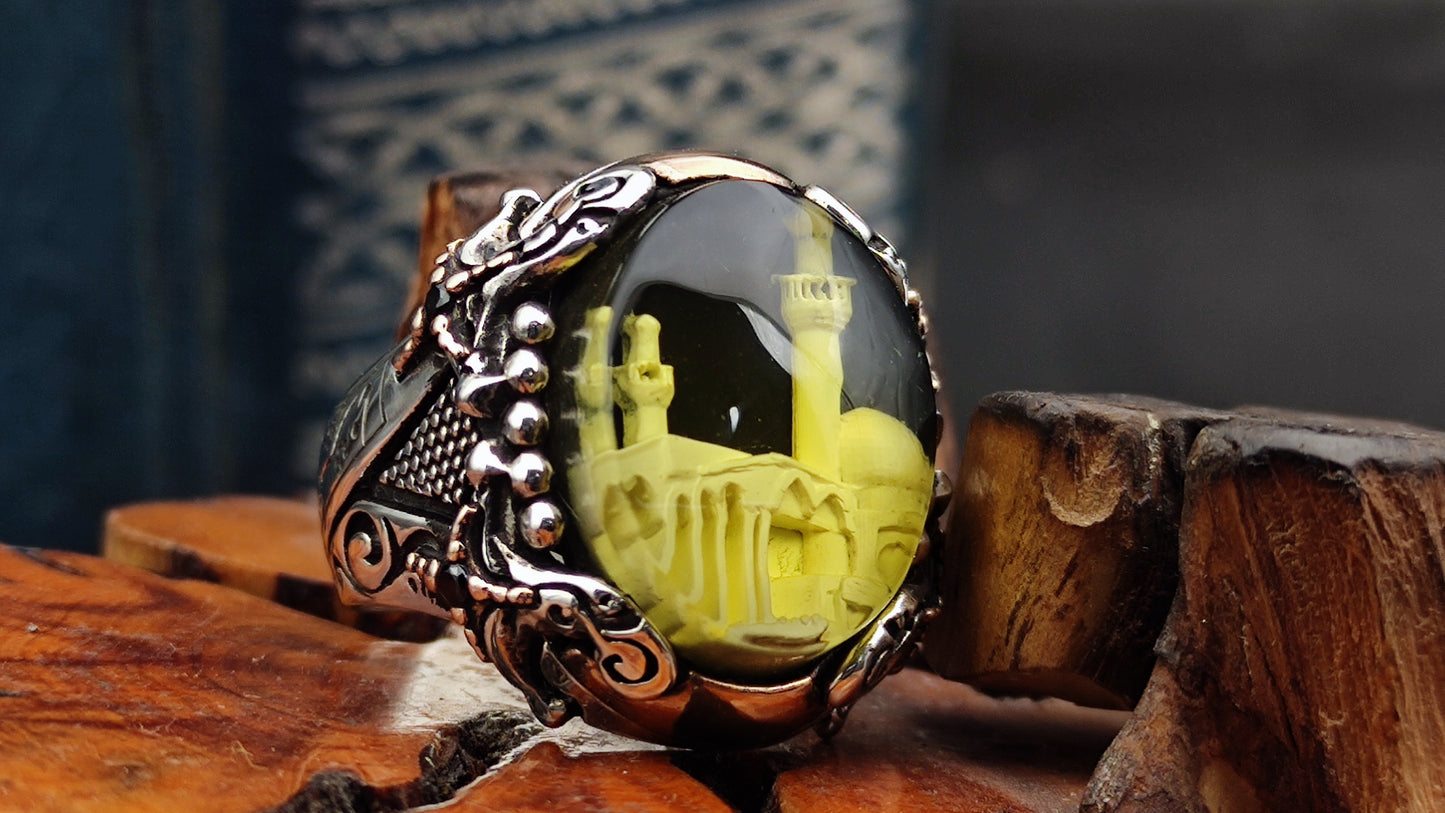 THE HUSAİN mosque Special design Islamic Ring for Men